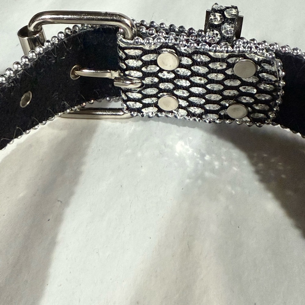 Mudd Belt Silver Sparkle Vintage - Picture 3 of 5